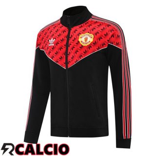Giacca Calcio Manchester United Rosso Nero 2025/2026  Giacca Calcio Manchester United Rosso Nero 2025/2026