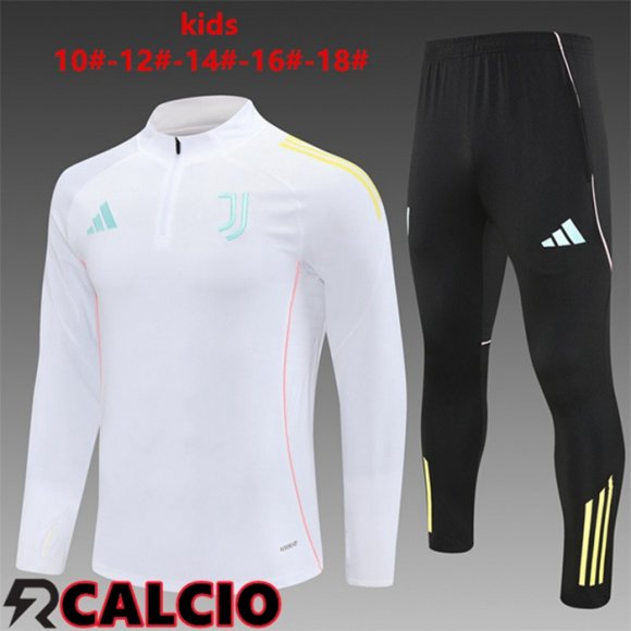 Insieme Tuta Calcio Juventus Bambino Bianco 2025/2026  Insieme Tuta Calcio Juventus Bambino Bianco 2025/2026
