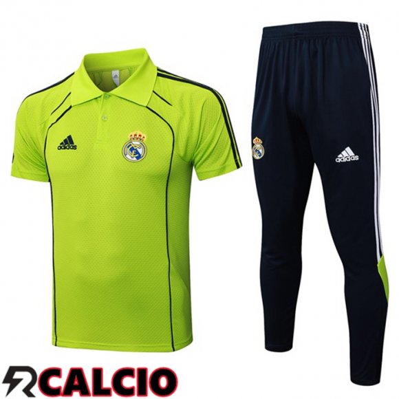 Insieme Polo Real Madrid + Pantaloni Verde 2025/2026  Insieme Polo Real Madrid + Pantaloni Verde 2025/2026