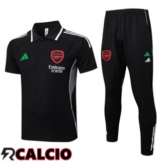 Insieme Polo Arsenal + Pantaloni Nero 2025/2026  Insieme Polo Arsenal + Pantaloni Nero 2025/2026