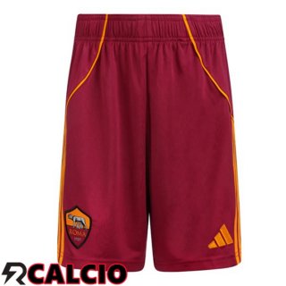 Prima Pantaloncini Calcio AS Roma Rosso 2025/2026  Prima Pantaloncini Calcio AS Roma Rosso 2025/2026
