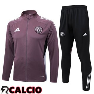 Insieme Tuta Calcio - Giacca Manchester United Viola 2025/2026  Insieme Tuta Calcio - Giacca Manchester United Viola 2025/2026