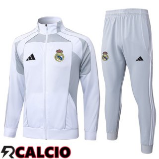 Insieme Tuta Calcio - Giacca Real Madrid Bianco 2025/2026  Insieme Tuta Calcio - Giacca Real Madrid Bianco 2025/2026