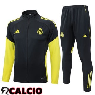 Insieme Tuta Calcio - Giacca Real Madrid Blu Reale Giallo 2025/2026  Insieme Tuta Calcio - Giacca Real Madrid Blu Reale Giallo 2025/2026