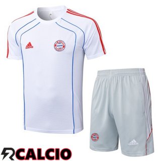 Insieme T Shirt Allenamento Bayern Monaco + Pantaloncini Bianco 2025/2026