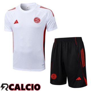Insieme T Shirt Allenamento Bayern Monaco + Pantaloncini Bianco 2025/2026