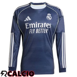 Seconda Maglia Real Madrid Manica Lunga Blu Reale 2025/2026