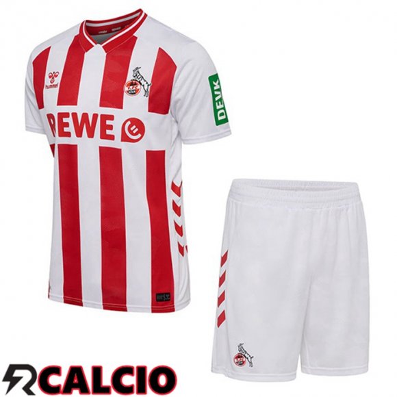 Prima Maglia FC Koln Bambino Rosso Bianco 2025/2026