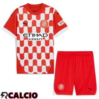 Prima Maglia Girona Bambino Rosso Bianco 2024/2025  Prima Maglia Girona Bambino Rosso Bianco 2024/2025
