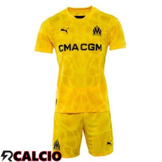 Maglia Marsiglia OM Bambino Portiere Giallo 2024/2025  Maglia Marsiglia OM Bambino Portiere Giallo 2024/2025