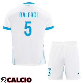 Prima Maglia Marsiglia OM (BALERDI 5) Bambino Bianco 2024/2025