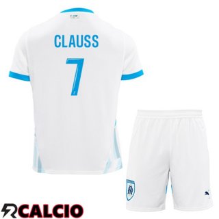 Prima Maglia Marsiglia OM (CLAUSS 7) Bambino Bianco 2024/2025