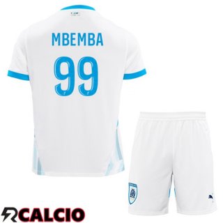 Prima Maglia Marsiglia OM (MBEMBA 99) Bambino Bianco 2024/2025