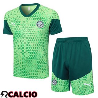 Insieme T Shirt Allenamento Palmeiras + Pantaloncini Verde 2024/2025  Insieme T Shirt Allenamento Palmeiras + Pantaloncini Verde 2024/2025