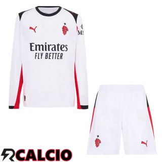 Seconda Maglia AC Milan Bambino Manica Lunga Bianco 2025/2026