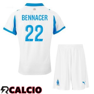 Prima Maglia Marsiglia OM (BENNACER 22) Bambino Bianco 2025/2026