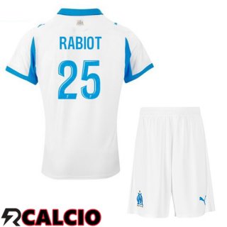 Prima Maglia Marsiglia OM (RABIOT 25) Bambino Bianco 2025/2026