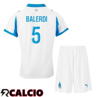 Prima Maglia Marsiglia OM (BALERDI 5) Bambino Bianco 2025/2026
