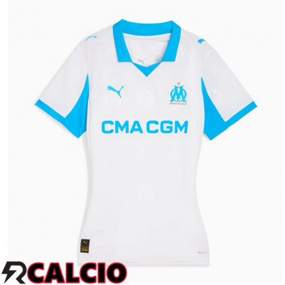 Prima Maglia Marsiglia OM Donna Bianco 2025/2026  Prima Maglia Marsiglia OM Donna Bianco 2025/2026