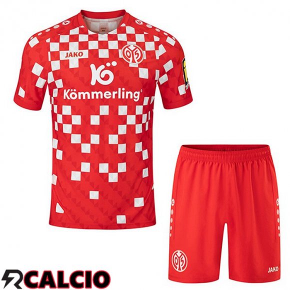 Prima Maglia FSV Mainz 05 Bambino Rosso 2024/2025  Prima Maglia FSV Mainz 05 Bambino Rosso 2024/2025