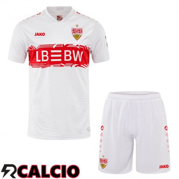 Prima Maglia VfB Stuttgart Bambino Bianco 2025/2026  Prima Maglia VfB Stuttgart Bambino Bianco 2025/2026