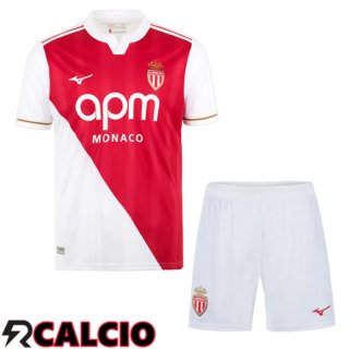 Prima Maglia AS Monaco Bambino Bianco Rosso 2025/2026