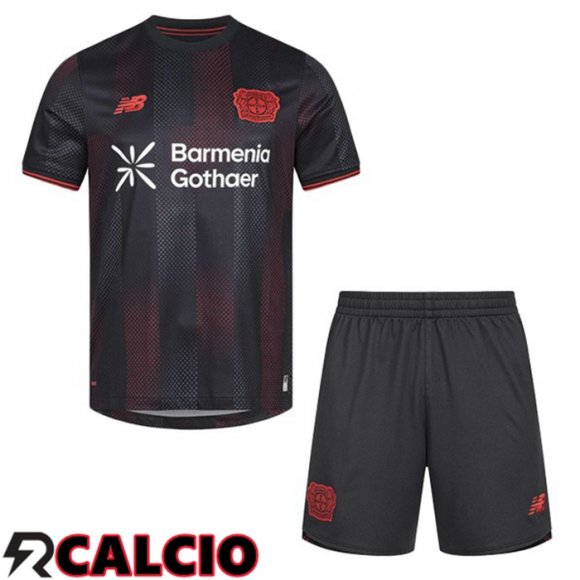 Prima Maglia Bayer 04 Leverkusen Bambino Nero 2025/2026