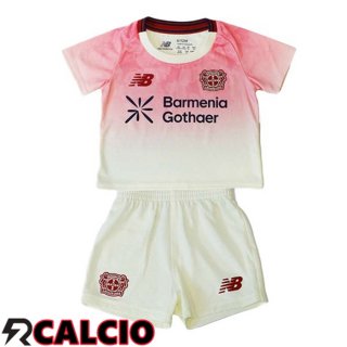 Seconda Maglia Bayer 04 Leverkusen Bambino Bianco Rosa 2025/2026  Seconda Maglia Bayer 04 Leverkusen Bambino Bianco Rosa 2025/2026
