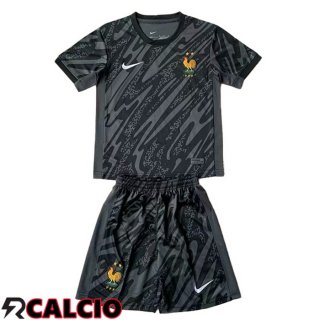 Maglia Nazionale Francia Bambino Portiere Nero UEFA Euro 2024  Maglia Nazionale Francia Bambino Portiere Nero UEFA Euro 2024