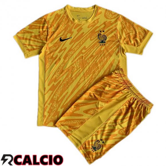 Maglia Nazionale Francia Bambino Portiere Giallo UEFA Euro 2024
