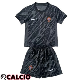 Maglia Nazionale Portogallo Bambino Portiere Nero UEFA Euro 2024