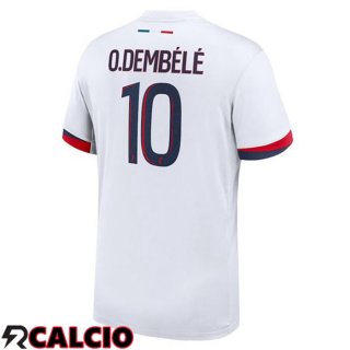 Seconda Maglia Paris PSG (O.Dembélé 10) Bianco 2024/2025  Seconda Maglia Paris PSG (O.Dembélé 10) Bianco 2024/2025