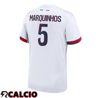 Seconda Maglia Paris PSG (Marquinhos 5) Bianco 2024/2025  Seconda Maglia Paris PSG (Marquinhos 5) Bianco 2024/2025