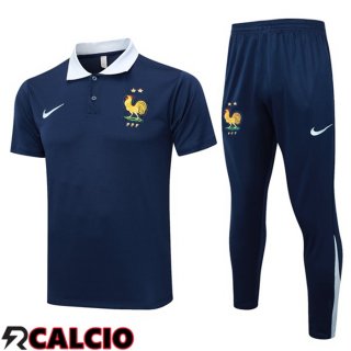 Insieme Polo Francia + Pantaloni Blu Reale 2024/2025  Insieme Polo Francia + Pantaloni Blu Reale 2024/2025