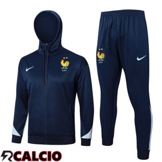 Tuta Calcio - Giacca A Vento Francia Blu Reale 2024/2025  Tuta Calcio - Giacca A Vento Francia Blu Reale 2024/2025