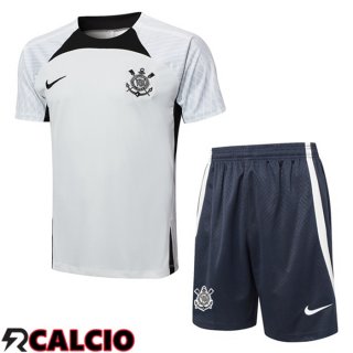 Insieme T Shirt Allenamento Corinthians + Pantaloncini Grigio 2024/2025