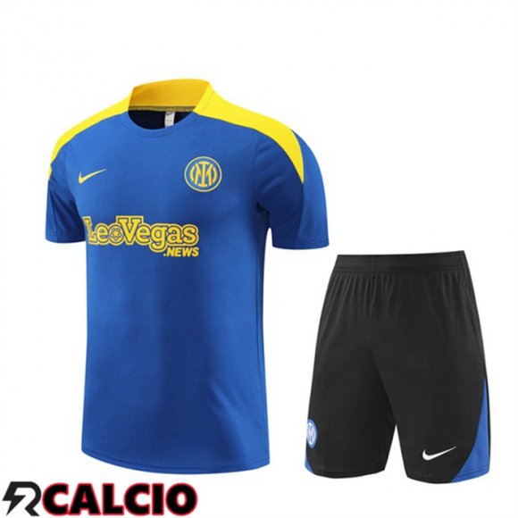 Insieme T Shirt Allenamento Inter Milan + Pantaloncini Blu 2024/2025
