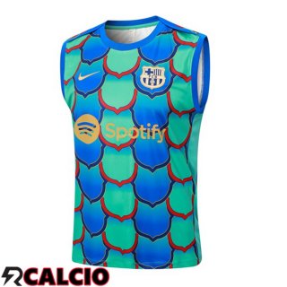 Canotta Allenamento FC Barcellona Verde Blu 2024/2025
