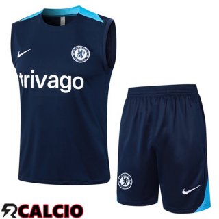 Canotta Allenamento FC Chelsea + Pantaloncini Blu 2024/2025  Canotta Allenamento FC Chelsea + Pantaloncini Blu 2024/2025