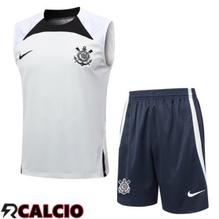 Canotta Allenamento Corinthians + Pantaloncini Bianco 2024/2025  Canotta Allenamento Corinthians + Pantaloncini Bianco 2024/2025