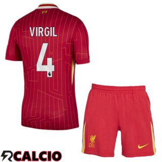 Prima Maglia FC Liverpool (VIRGIL 4) Bambino Rosso 2024/2025