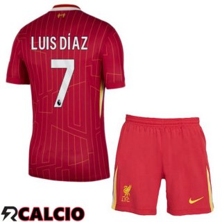 Prima Maglia FC Liverpool (LUIS DÍAZ 7) Bambino Rosso 2024/2025