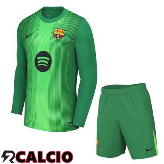 Maglia FC Barcellona Bambino Portiere Manica Lunga Verde 2025/2026  Maglia FC Barcellona Bambino Portiere Manica Lunga Verde 2025/2026