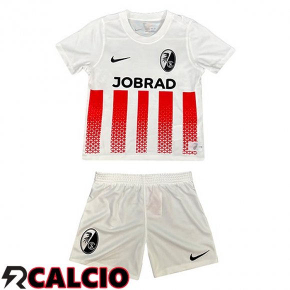 Prima Maglia SC Fribourg Bambino Rosso Bianco 2025/2026