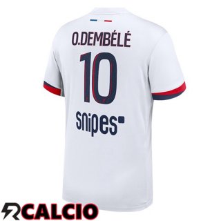 Seconda Maglia Paris PSG (O. Dembélé 10) Bianco 2025/2026  Seconda Maglia Paris PSG (O. Dembélé 10) Bianco 2025/2026