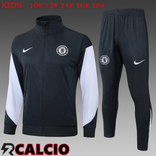 Insieme Tuta Calcio - Giacca FC Chelsea Grigio 2025/2026  Insieme Tuta Calcio - Giacca FC Chelsea Grigio 2025/2026