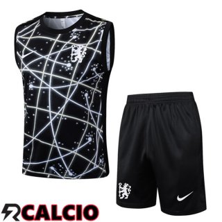 Canotta Allenamento FC Chelsea + Pantaloncini Nero 2025/2026  Canotta Allenamento FC Chelsea + Pantaloncini Nero 2025/2026