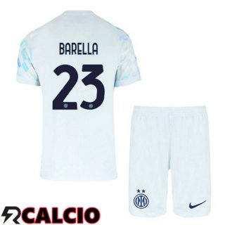 Seconda Maglia Inter Milan (BARELLA 23) Bambino Bianco Blu 2025/2026  Seconda Maglia Inter Milan (BARELLA 23) Bambino Bianco Blu 2025/2026