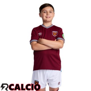 Prima Maglia West Ham United Bambino Rosso 2025/2026  Prima Maglia West Ham United Bambino Rosso 2025/2026