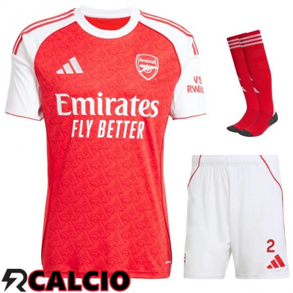 Insieme Prima Maglia Arsenal (Pantaloncini + Calzini) 2025 2026  Insieme Prima Maglia Arsenal (Pantaloncini + Calzini) 2025 2026